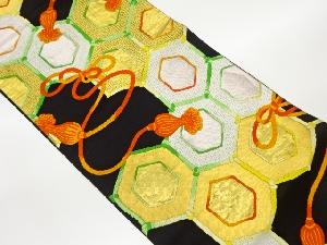 亀甲・組紐模様織出し袋帯